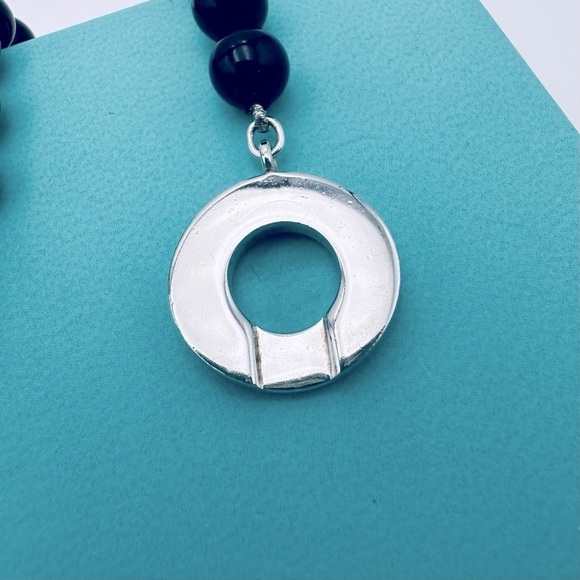 Tiffany & Co. 18” Black Onyx Toggle Necklace in Silver with Packaging - Picture 7 of 10